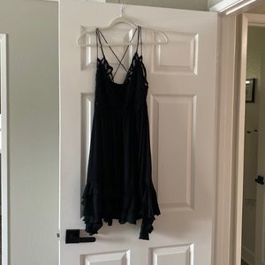 Free people Adella black lace mini slip dress 🍃